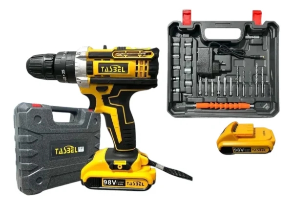 Taladro Inalámbrico Destornillador Percutor + accesorios 98v